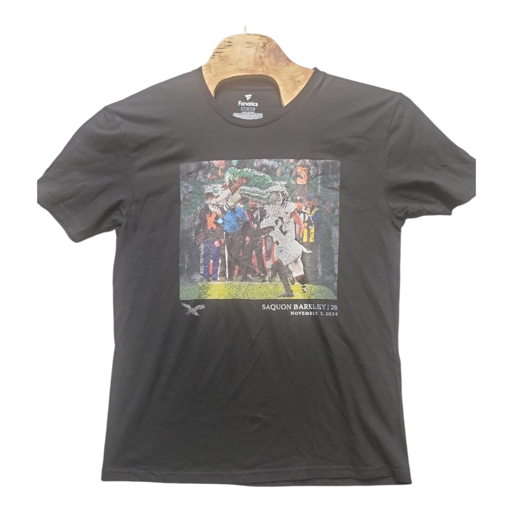 Fly Saquon Fly Eagles Barkley The Reverse Hurdle T-Shirt Size Large NWOT